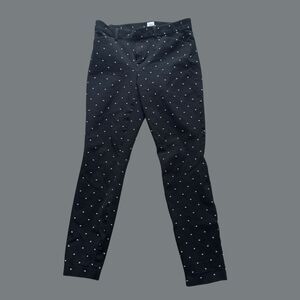 Polka Dot Skinny Ankle Pants Black Stretch Preppy Minimalist Gap Size 4